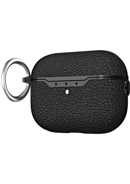 Airpods Pro 2 için Litchi Doku Yumuşak Tpu tooth Ultra Ince Halka Tokalı Koruyucu Kulaklık Kılıfı (Yurt Dışından)
