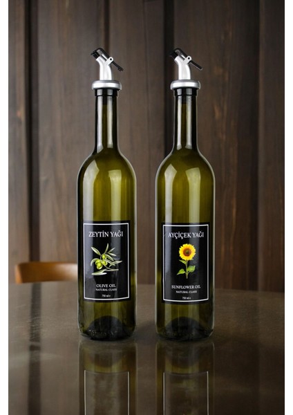 Yeşil 2'li 750 ml Zeytinyağı Şişesi Yağlık Seti fiyatları