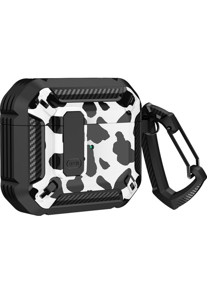Apple Airpods 3 için Koruyucu Taşınabilir Yumuşak Tpu+Pc Lı Toka Inek Kulaklık Kılıfı (Yurt Dışından)