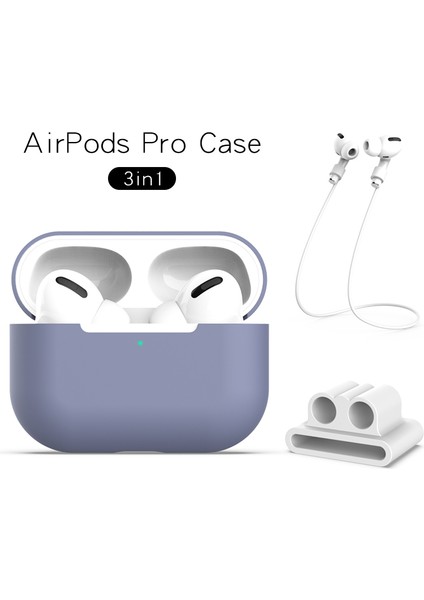 Apple Airpods Pro için Askılı + Sabit Parçalı Silikon Kulaklık Kılıfı (Yurt Dışından) fiyatları