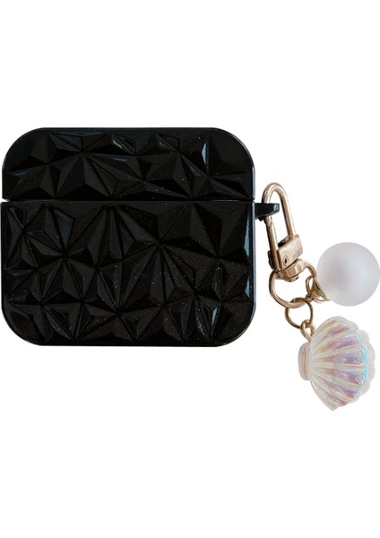 Apple Airpods 3 için Elmas Dokusu Koruyucu Tpu Kabuk Kolye Kulaklık Kılıfı (Yurt Dışından)