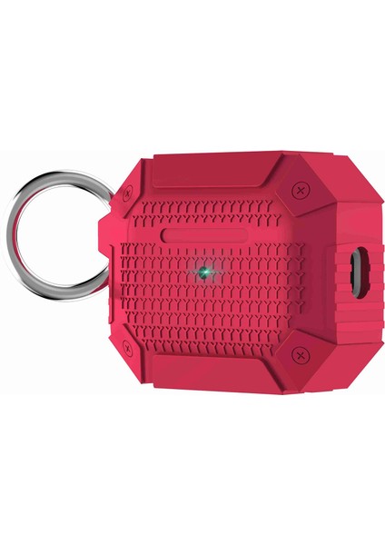 Airpods Pro 2 için Tpu Darbeye Dayanıklı Güçlendirilmiş Karabina İle Ağır Hizmet Askeri Koruyucu Kulaklık Kılıfı (Yurt Dışından)