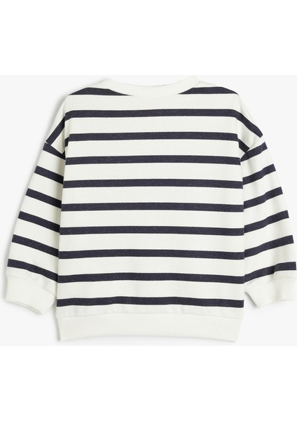 Sweatshirt Slogan Baskı Detaylı Uzun Kollu Bisiklet Yaka Şardonlu Pamuklu fiyatları