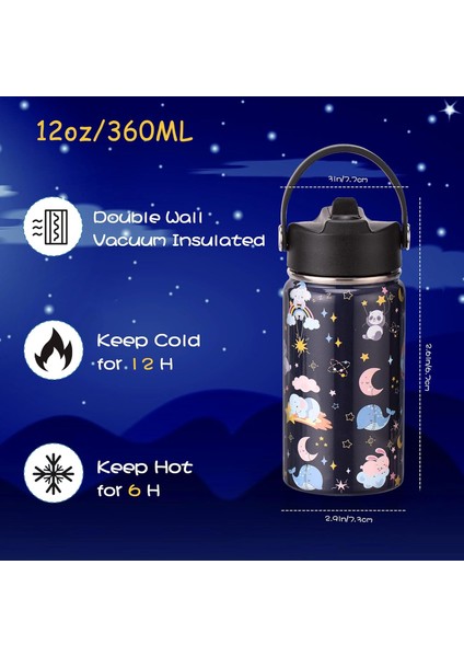 12 Oz Çocuklar Yalıtımlı Su Şişesi Çift Duvar Vakum Bardak 18/8 Paslanmaz Çelik Sızdırmaz Çocuklar Pipetli Bardak Okul Erkekleri ve Kızlar Için Metal Su Şişesi (Yurt Dışından) modelleri