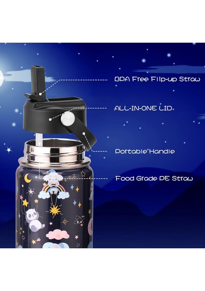 12 Oz Çocuklar Yalıtımlı Su Şişesi Çift Duvar Vakum Bardak 18/8 Paslanmaz Çelik Sızdırmaz Çocuklar Pipetli Bardak Okul Erkekleri ve Kızlar Için Metal Su Şişesi (Yurt Dışından) fırsatları