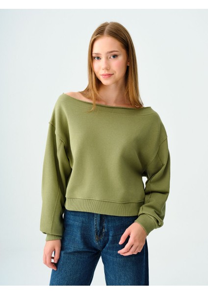 Long Crop Kadın Sweatshirt