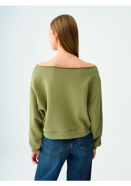 Long Crop Kadın Sweatshirt