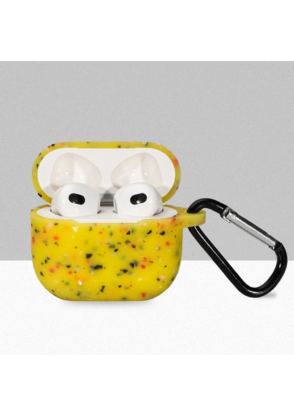 Apple Airpods için 3 Çiçek Desenli Silikon tooth Koruyucu İle Anti Kayıp Karabina Kulaklık Kılıfı (Yurt Dışından)