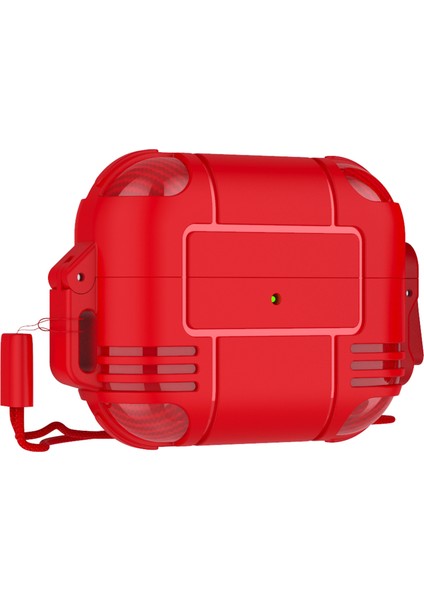 Airpods Pro Red için Şık tooth Tpu Anti Damla Koruyucu Kabuk İle Kordon Kulaklık Kılıfı (Yurt Dışından)