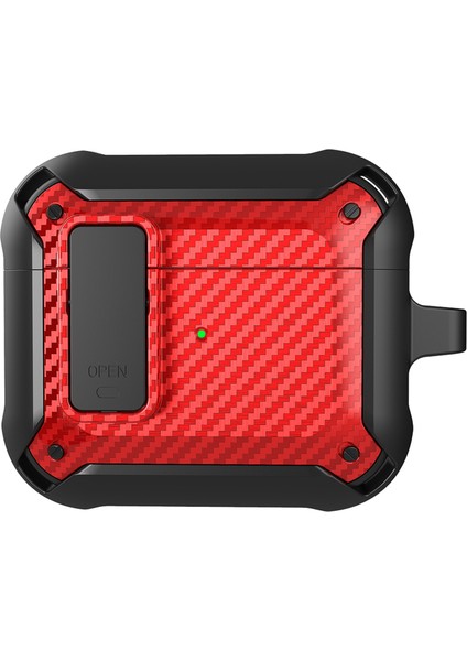 Geçmeli Tamı Karbon Fiber Doku tooth Koruyucu Airpods 3 Style 2 için Kulaklık Kılıfı (Yurt Dışından)