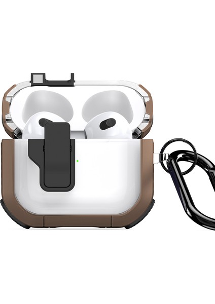 Apple Airpods 3 için Pc+Tpu Kancalı + Koruyucu Kulaklık Kılıfı (Yurt Dışından)