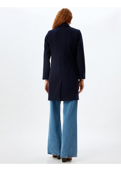 Uzun Kaşe Kaban Kalın Örme Kruvaze Düğmeli Cepli fırsatları