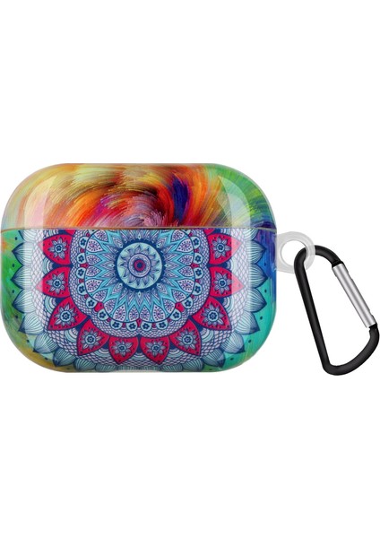 Tpu Kutusu Apple Airpods Pro için, Imd Desen Baskı Kanca Mandala Çiçek İle Drop Proof Koruma Kulaklık Kılıfı (Yurt Dışından)