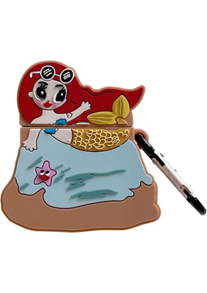 Apple Airpods için 2019 Airpods Kablosuz 2019 Sılıkon Denizkızı Tamı Kulaklık Kılıfı (Yurt Dışından)