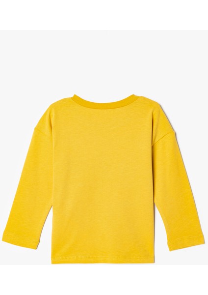 Tişört Hayvanlar Baskılı Uzun Kollu Bisiklet Yaka Pamuklu fiyatları