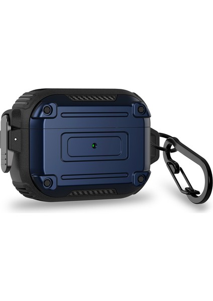 Airpods Pro 2 için Düşmeyi Önleyici Pc+Tpu Asılı Tokalı tooth Lacivert Kulaklık Kılıfı (Yurt Dışından)