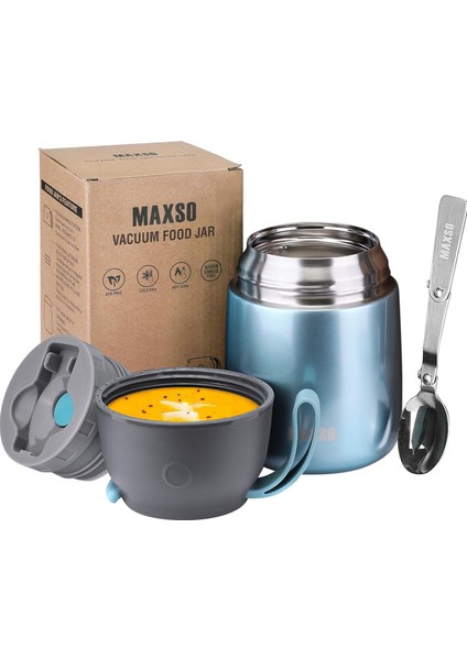 Çocuklar ve Yetişkinler Için Yalıtımlı Çorba Konservesi 17 Ons Paslanmaz Çelik Kaşıklı Yalıtımlı Gıda Kabı Üçlü Duvar Yalıtımı (Gökkuşağı) (Yurt Dışından)