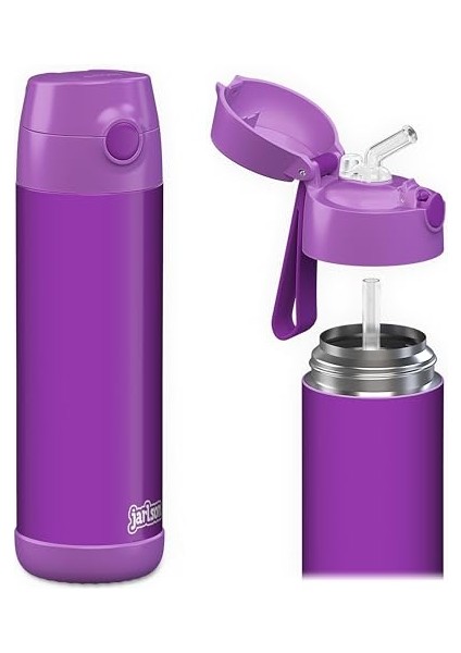 ， Çocuk Paslanmaz Çelik Hasır Su Şişesi 350ML – Bpa Free – Sızdırmaz – Okul ve Kreşler Için Yalıtımlı Su Şişesi (Yurt Dışından)