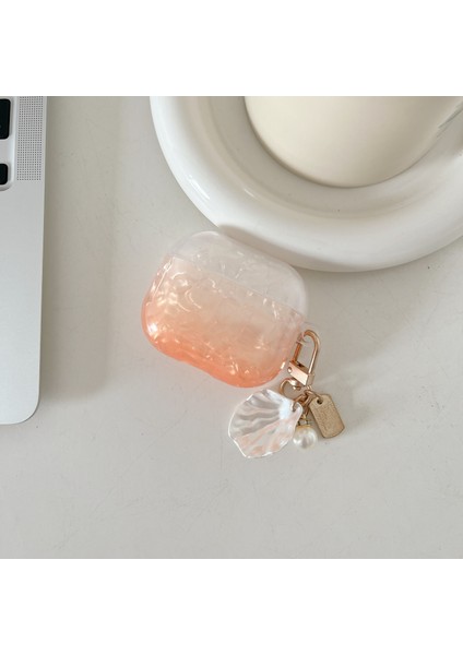 Apple Airpods Pro için , Kabuk Şekli Kolye Turuncu İle Degrade Kabuk Tahıl Tpu Koruyucu Kulaklık Kılıfı (Yurt Dışından) fiyatları