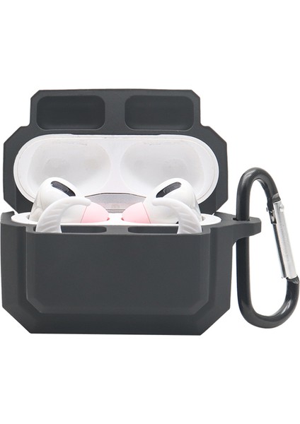 Apple Airpods Pro için 3'Ü 1 Arada Silikon Düşme Önleyici + Kulak Ucu + Kaybolmaya Karşı Karabina Koruma Seti Kulaklık Kılıfı (Yurt Dışından)
