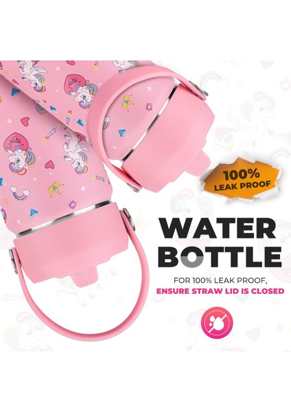12 Oz) Çocuk Yalıtımlı Su Şişesi Taşınabilir Spor Şişesi Saplı Seyahat Yalıtımlı Bardak Pembe Ayarlanabilir Kapak - Pembe Unicorn (Yurt Dışından) fırsatları