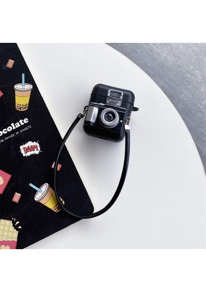 Apple Airpods Pro için 1 2 3 2016 Kablosuz 2019 2019 Kutusu Kamera Şekilli Silikon Airpods için 1 2 Kulaklık Kılıfı (Yurt Dışından)