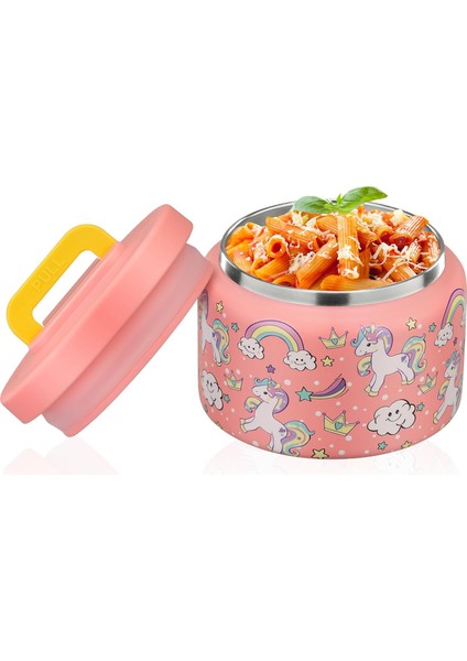 ， Oz Çocuklar Sıcak Yemek Öğle Yemeği Termos Paslanmaz Çelik Kolay Açılır Geniş Ağız Okul Öncesi Seyahat Için Yalıtımlı Sıcak ve Soğuk Yiyecek (Pembe Tek Boynuzlu) (Yurt Dışından) fiyatları