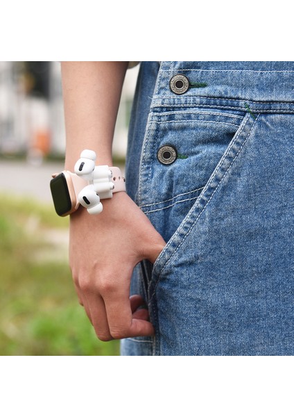 Airpods Pro 2 için 6'Sı 1 Arada Silikon Koruyucu + Anti Kayıp Halat + Saklama Kutusu + Fırça + Saat Bandı Tutucu + El Halatı Gece Yarısı İ Kulaklık Kılıfı (Yurt Dışından)