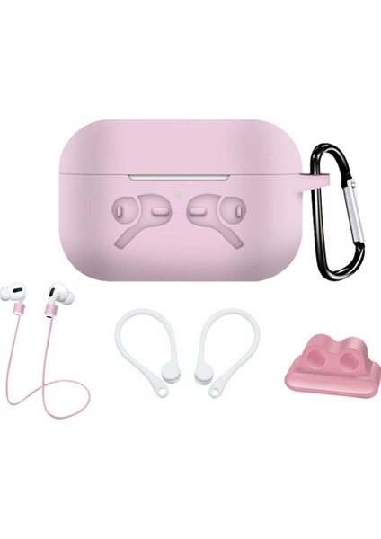Apple Airpods Pro için 5'İ 1 Arada Silikon Boyun Askılı Koruyucu Seti, Tutacağı Kulaklık Kılıfı (Yurt Dışından)