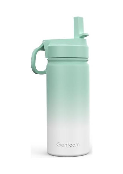 Çocuklar Su Şişesi 16 Oz Çocuklar Su Şişesi Etiketli Paslanmaz Çelik Hasır Bardak Erkek Hediye (Mavi/mor) (Yurt Dışından)