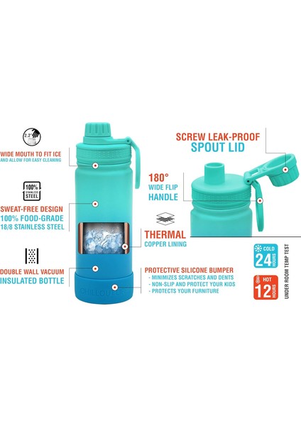 17 Oz Çocuklar Yalıtımlı Su Şişesi, Sızdırmaz Borulu Kapak ve Kızlar ve Erkekler Için Sevimli Su Geçirmez Etiket Paslanmaz Çelik Termos Metal Su Şişesi (Yurt Dışından) fırsatları