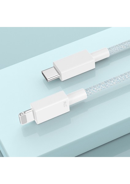 iPhone 13/14/imac Type-C Için 2m Pd 27W Hızlı Şarj Kablosu-Lightning Veri Kablosu Renkli Naylon Örgülü Şarj Kablosu-Mavi (Yurt Dışından)