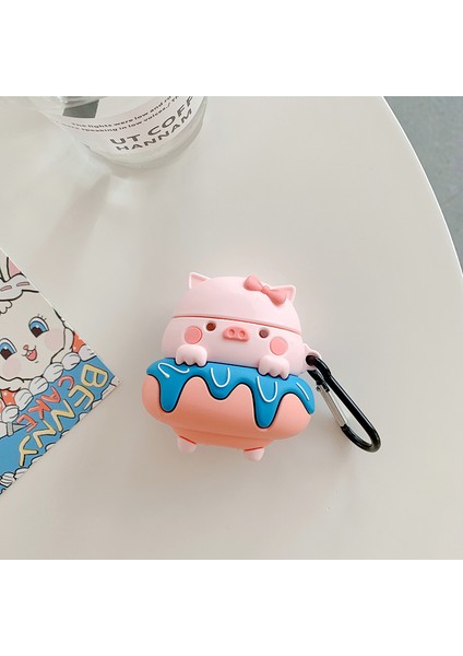 Apple Airpods için 2016 2019 Airpods Kablosuz 2019 Donut Pig Silikon Darbeye Dayanıklı Koruyucu Kulaklık Kılıfı (Yurt Dışından) fiyatları