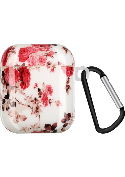 Apple Airpods için Şarj Lı 2016 2019 Kablosuz Şarj Lı Airpods 2019 Imd Desen Baskı Kanca Çiçekli Yumuşak Tpu Koruyucu Kulaklık Kılıfı (Yurt Dışından)