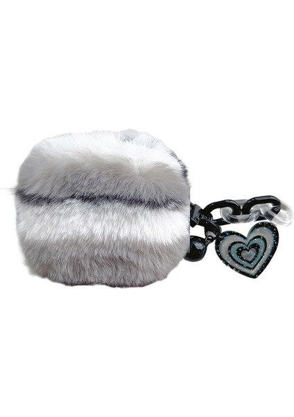 Apple Airpods için 3 Sevimli Peluş Ekleme tooth Kalp Kolye İle Kış Koruyucu Kulaklık Kılıfı (Yurt Dışından)