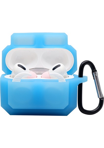 Apple Airpods Pro için 3'Ü 1 Arada Silikon Düşme Önleyici + Kulak Ucu + Kaybolmaya Karşı Karabina Koruma Seti Parlak Kulaklık Kılıfı (Yurt Dışından)