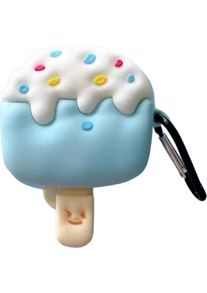 Apple Airpods için 3 Karikatür Dondurma Tam Silikon Drop Proof İle Anti Kayıp Toka Kulaklık Kılıfı (Yurt Dışından)