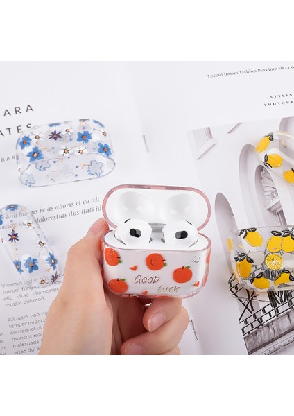 Meyve Çiçek Desen Damgalama Sert Pc Koruyucu Apple Airpods için 3 F04 Kulaklık Kılıfı (Yurt Dışından) fiyatları