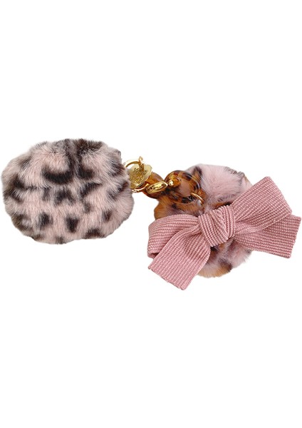 Apple Airpods 3 için tooth Leopar Desenli Yumuşak Sahte Kürk Kaplı Tpu Koruyucu İle Ilmek Ponpon Kulaklık Kılıfı (Yurt Dışından)