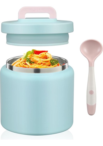 13.5 Oz Çocuklar Sıcak ve Soğuk Gıda Termos Öğle Yemeği Kabı Termal Sızdırmaz Vakum Paslanmaz Çelik Geniş Ağızlı Öğle Yemeği Çorba Izolatörü (Denizkızı) (Yurt Dışından)
