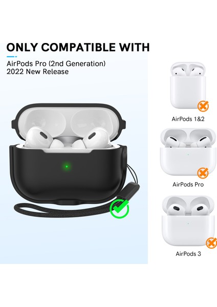 Airpods Pro 2 için Silikon Manyetik Kablosuz Şarj Koruyucu Kayış Kulaklık Kılıfı (Yurt Dışından) fiyatları