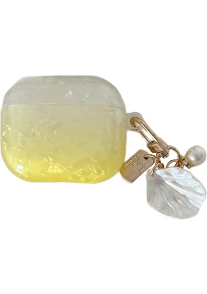 Apple Airpods Pro için , Kabuk Şekli Kolye İle Degrade Kabuk Tahıl Tpu Koruyucu Kulaklık Kılıfı (Yurt Dışından)