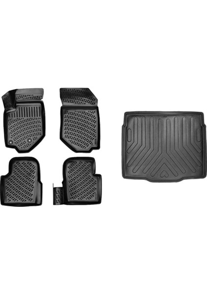 Cıtroen C4 2020 Sonrası 3D Havuzlu Paspas Ve Alt Kademe Bagaj Havuzu