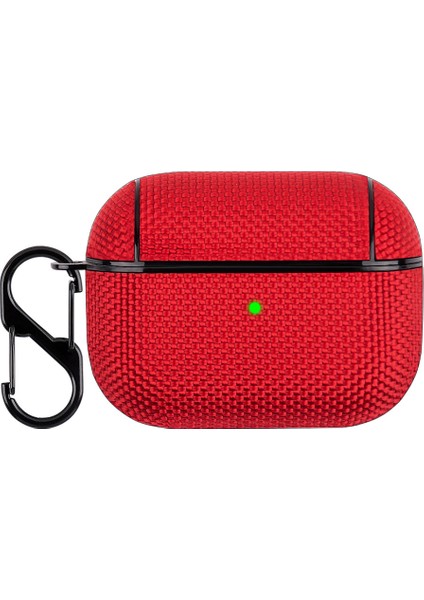 Airpods Pro Red için Pc+Kumaş tooth Koruma Tokalı Kulaklık Kılıfı (Yurt Dışından)