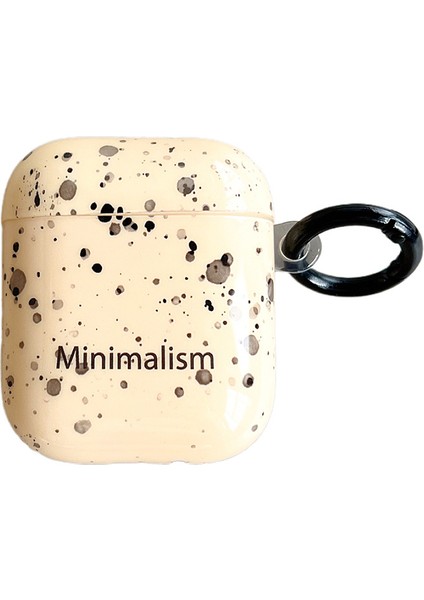 Apple Airpods için 2016 2019 Airpods Kablosuz 2019 Düşmeyı Önleyen Mürekkep Stili Nokta Imd Taşınabilir Tokalı Tpu Kulaklık Kılıfı (Yurt Dışından)