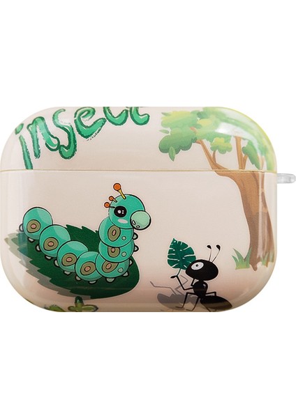 Apple Airpods Pro için Şık Desen Imd Koruyucu Darbeye Dayanıklı Tpu Böcek Karınca Kulaklık Kılıfı (Yurt Dışından)