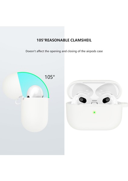 Apple Airpods 3 için Yumuşak Silikon , Anahtarlıklı Şok Emici Koruyucu Kulaklık Kılıfı (Yurt Dışından)