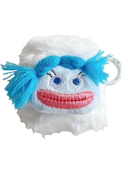 Airpods için 2016 2019 Airpods Kablosuz 2019 Peluş+Tpu Tokalı Parodi Ifade Kulaklık Kılıfı (Yurt Dışından)