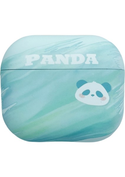 Apple Airpods 3 için Mat Sert Pc Karikatür Panda Desen Baskı Koruyucu Kulaklık Kılıfı (Yurt Dışından)