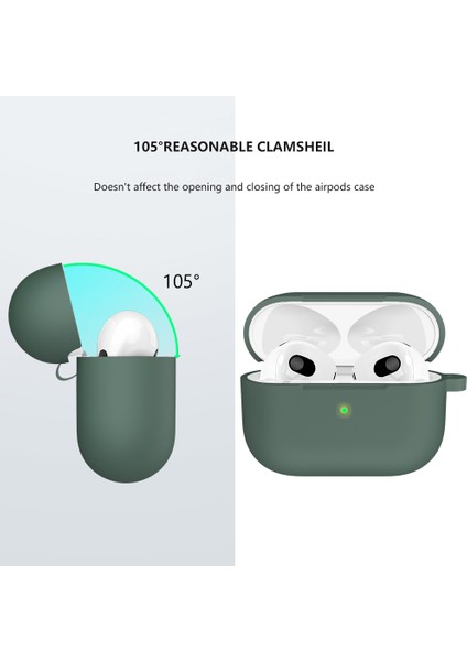 Apple Airpods 3 için Yumuşak Silikon , Anahtarlıklı Şok Emici Koruyucu Zeytin İ Kulaklık Kılıfı (Yurt Dışından) fiyatları